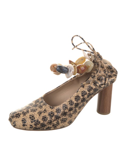 Ulla Johnson Leather Floral Print Pumps
