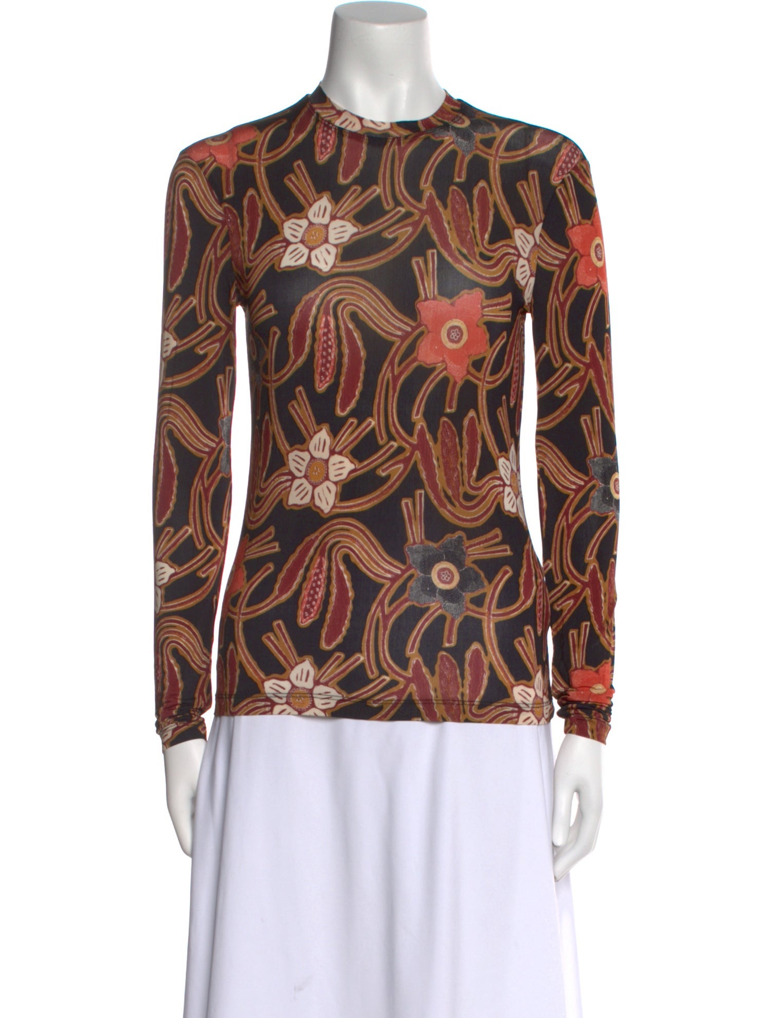 Ulla Johnson Printed Crew Neck Blouse
