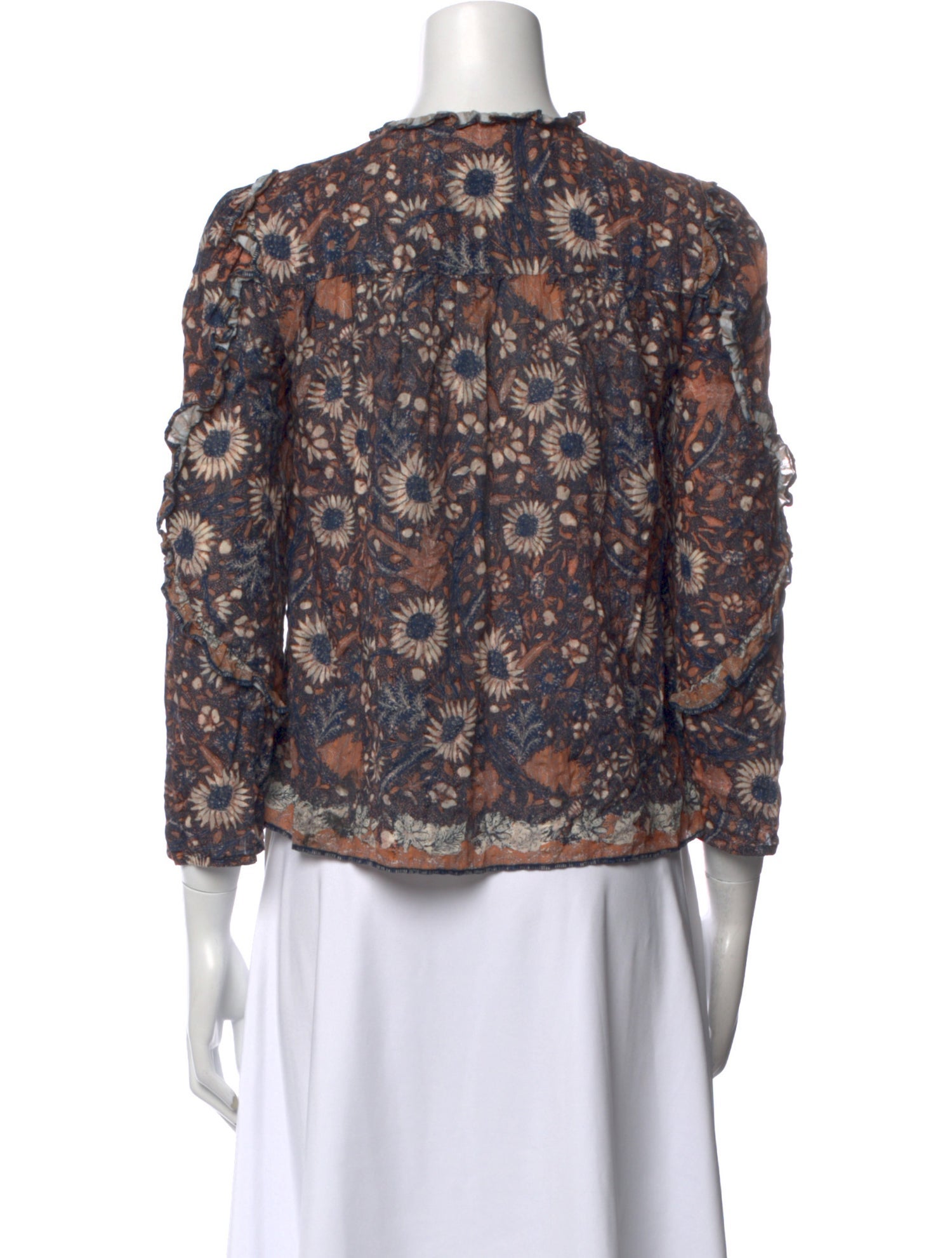 Ulla Johnson Floral Print V-Neck Blouse