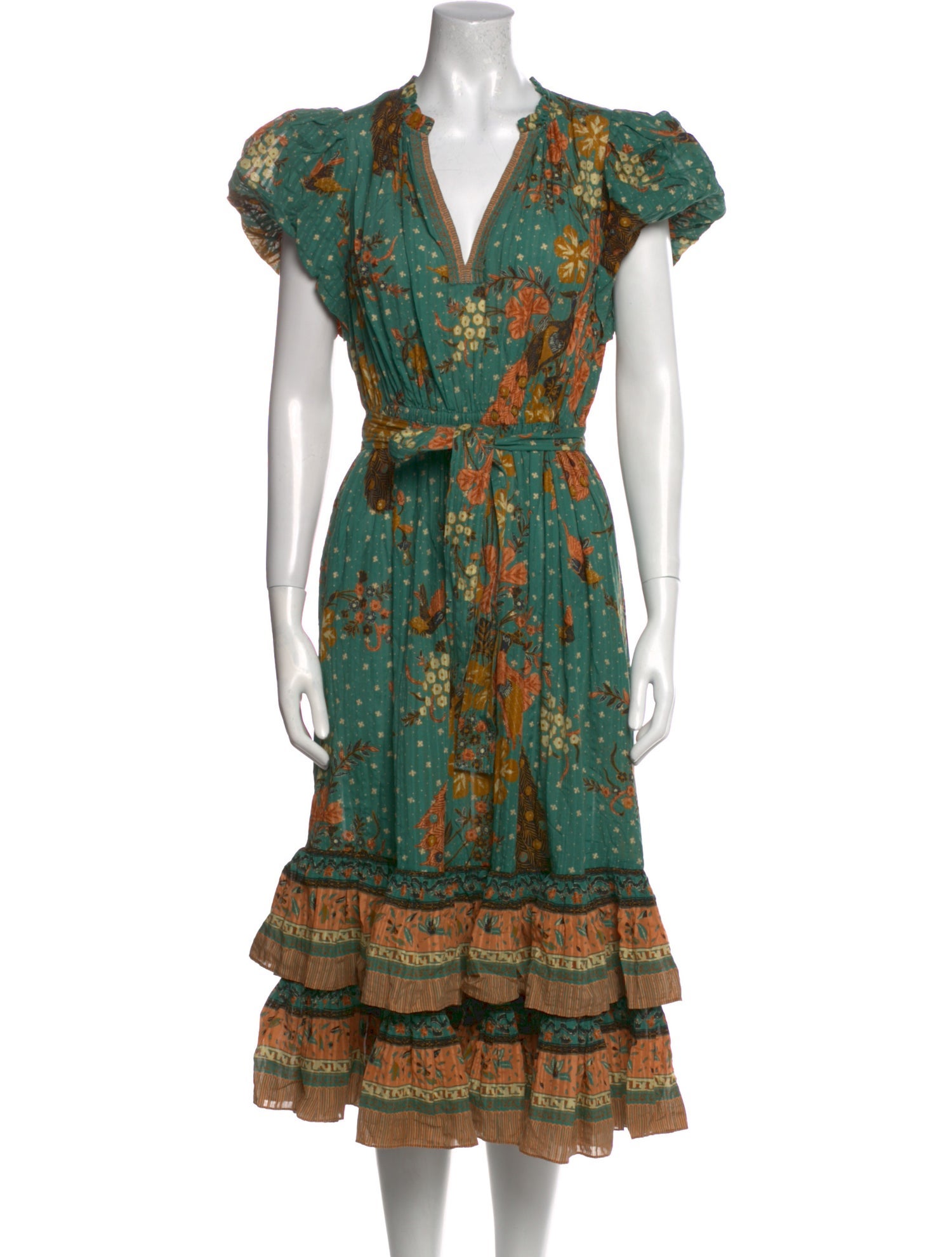 Ulla Johnson Floral Print Midi Length Dress