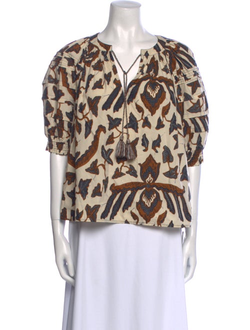 Ulla Johnson Printed V-Neck Blouse
