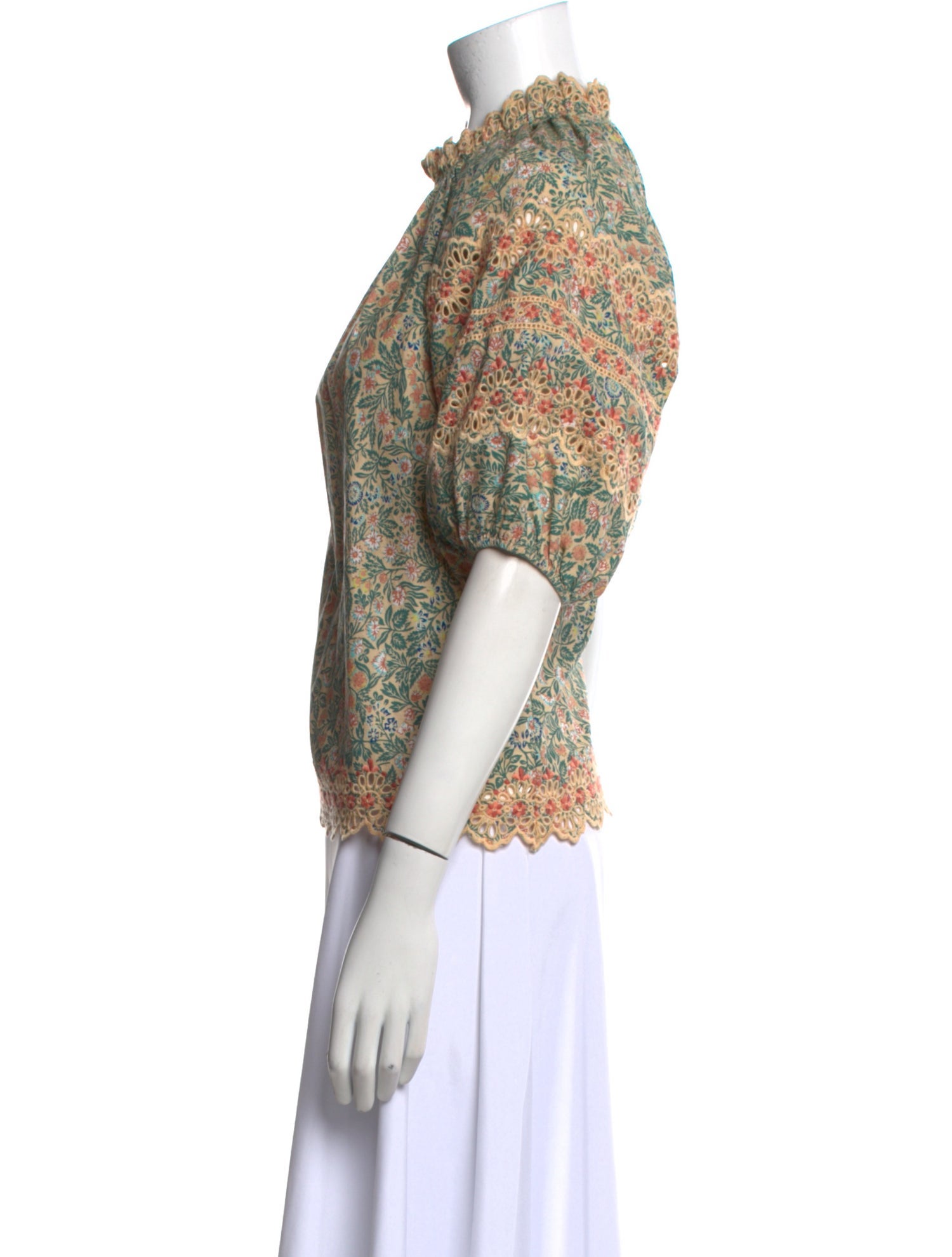 Ulla Johnson Floral Print Mock Neck Blouse