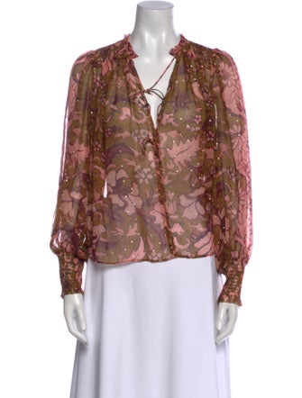 Ulla Johnson Silk Floral Print Blouse