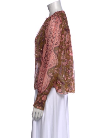 Ulla Johnson Silk Floral Print Blouse