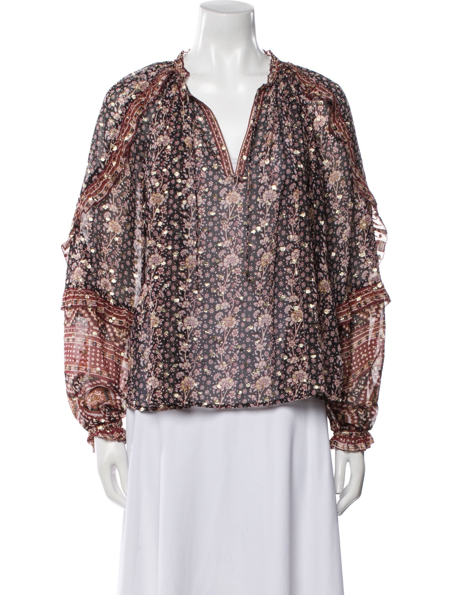 Ulla Johnson Silk Floral Print Blouse
