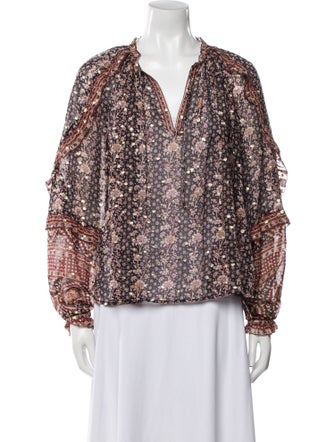 Ulla Johnson Silk Floral Print Blouse