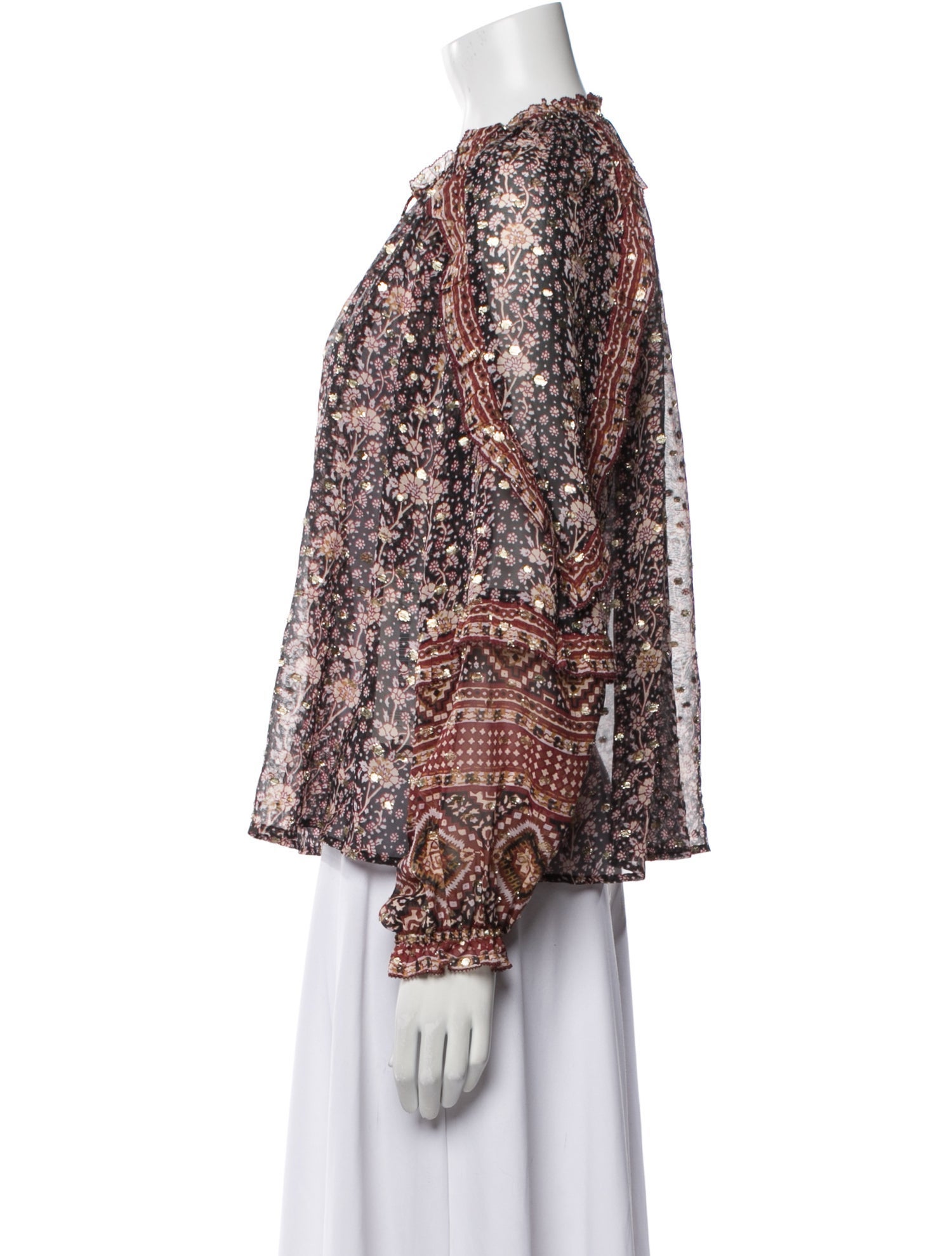 Ulla Johnson Silk Floral Print Blouse