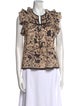 Ulla Johnson Printed V-Neck Top