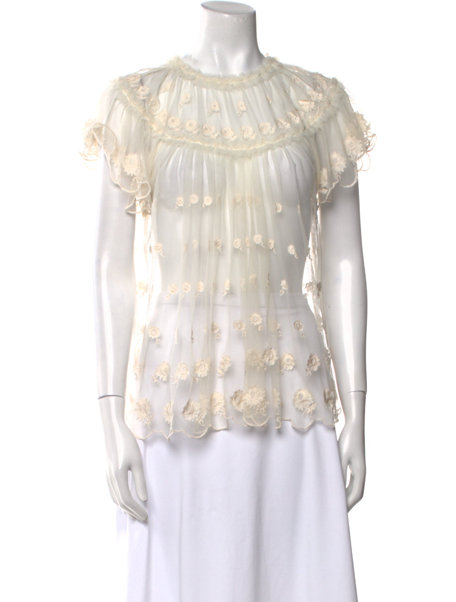 Ulla Johnson Mock Neck Short Sleeve Blouse