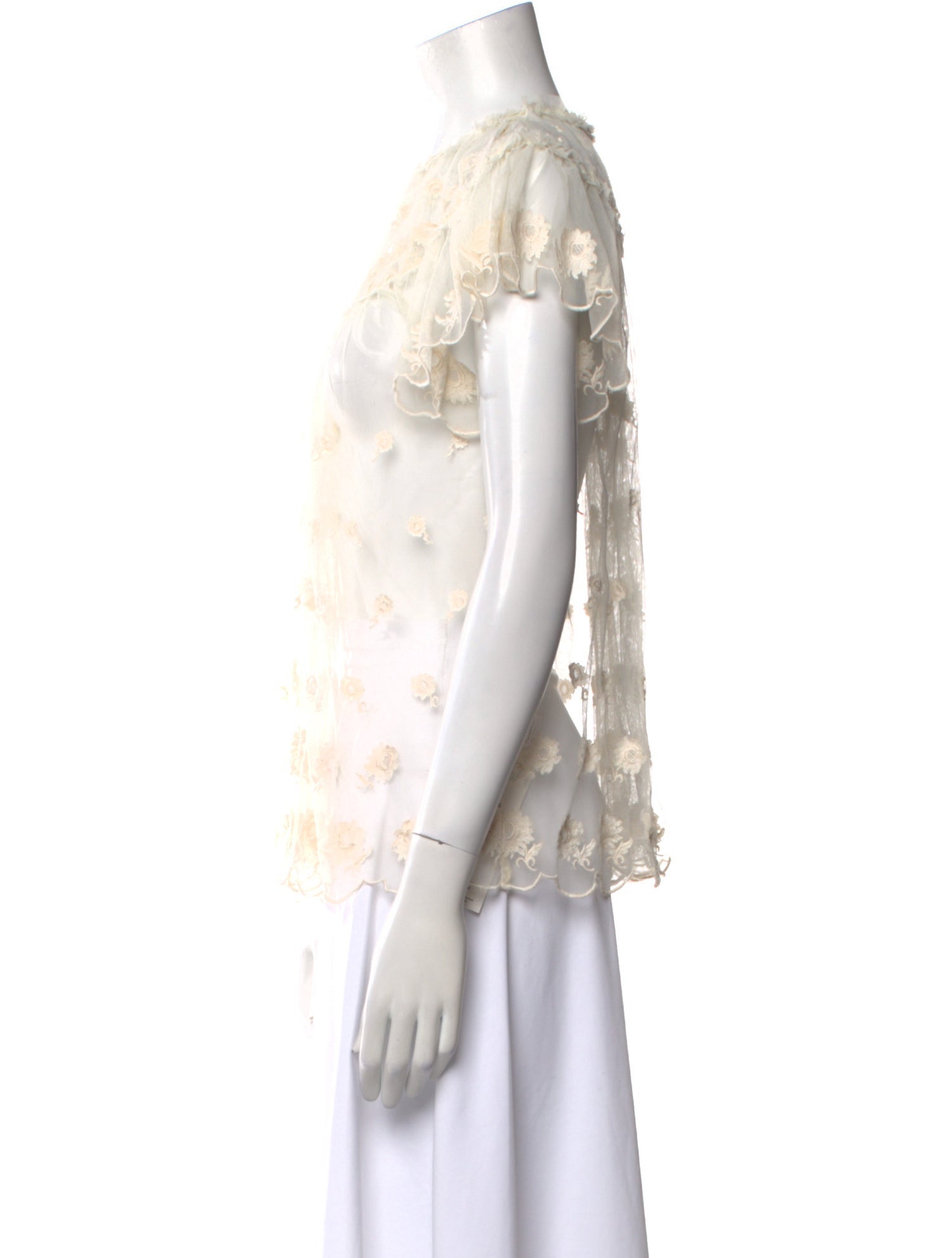 Ulla Johnson Mock Neck Short Sleeve Blouse