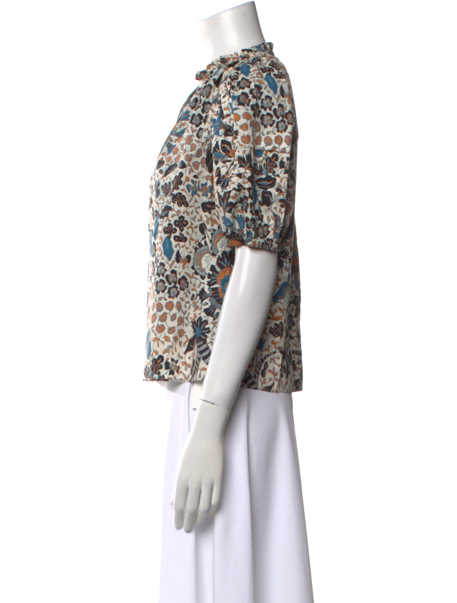Ulla Johnson Floral Print V-Neck Blouse