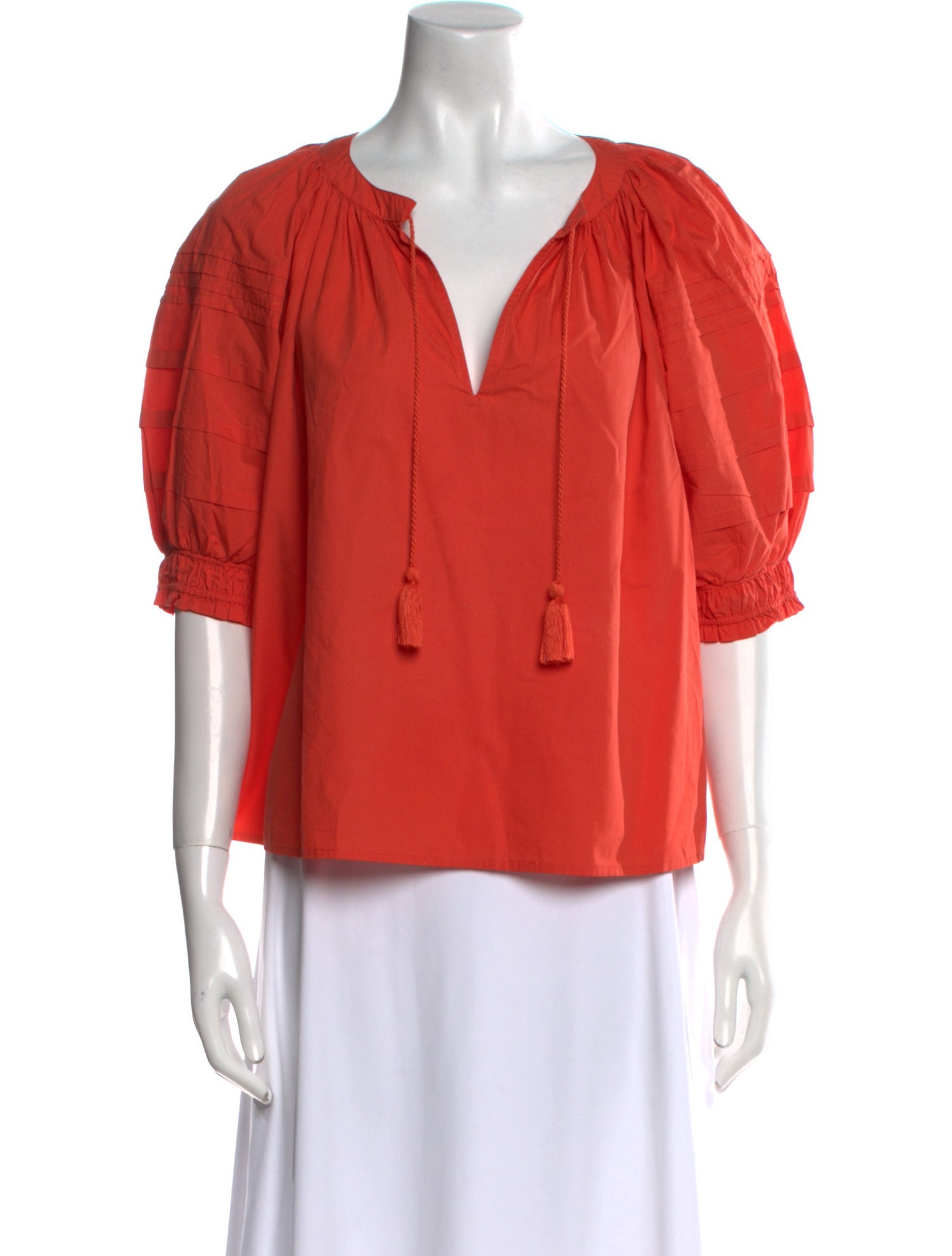 Ulla Johnson V-Neck Three-Quarter Sleeve Blouse