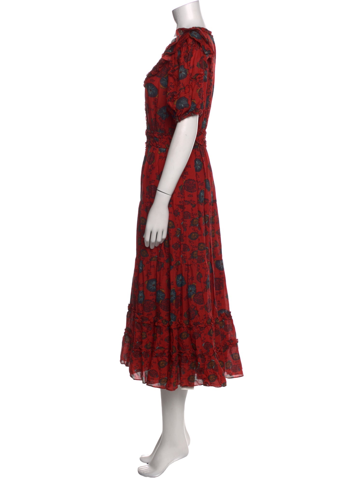 Ulla Johnson Floral Print Midi Length Dress