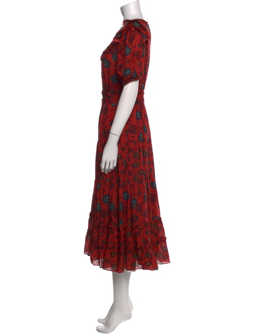 Ulla Johnson Floral Print Midi Length Dress