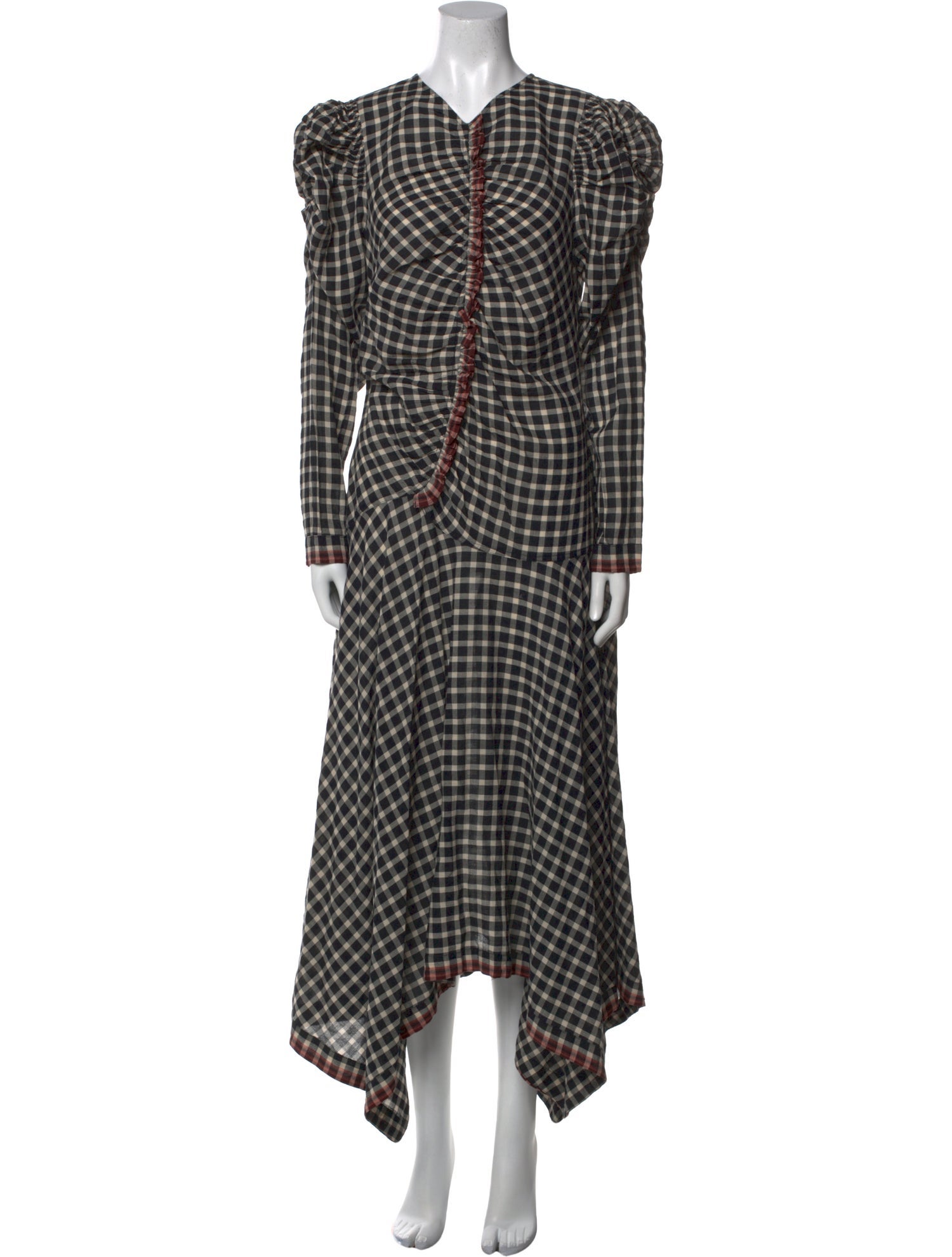 Ulla Johnson Plaid Print Midi Length Dress