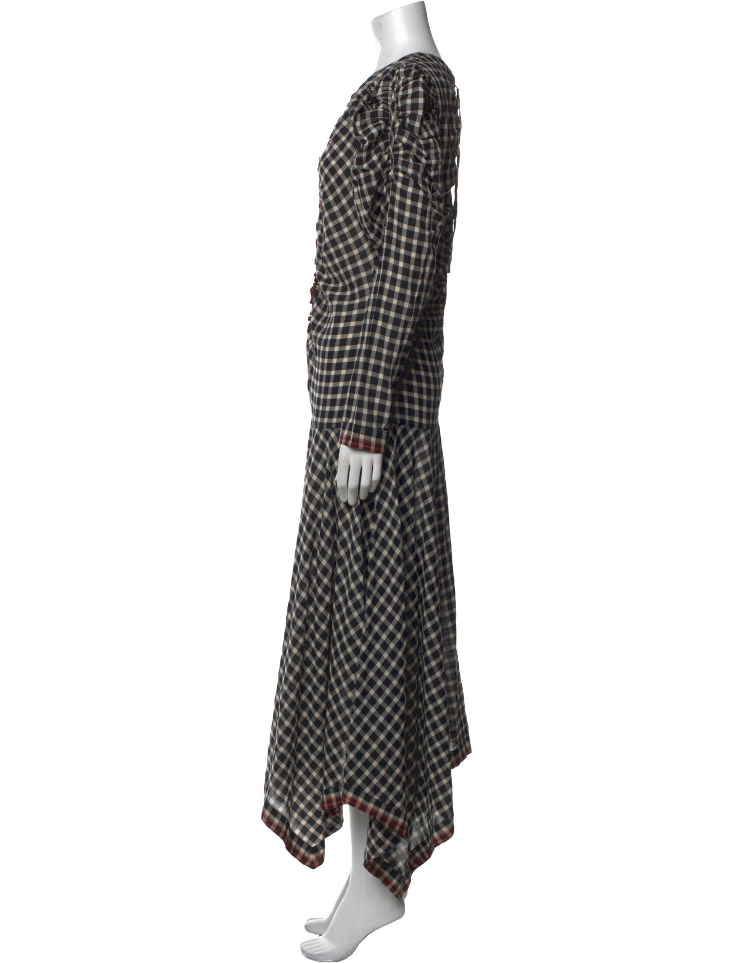 Ulla Johnson Plaid Print Midi Length Dress