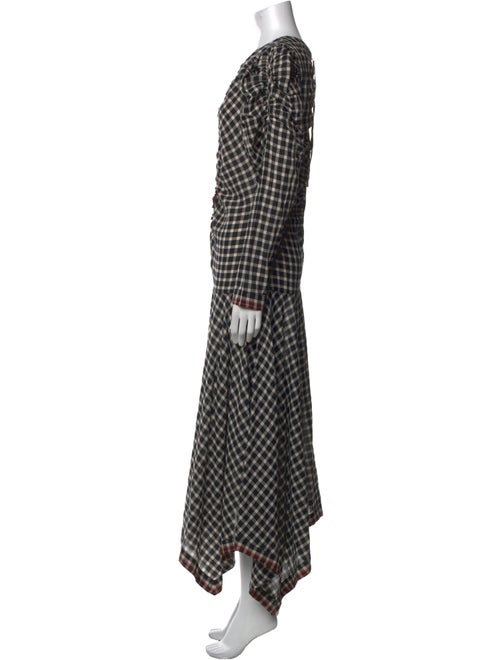 Ulla Johnson Plaid Print Midi Length Dress
