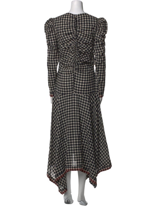 Ulla Johnson Plaid Print Midi Length Dress