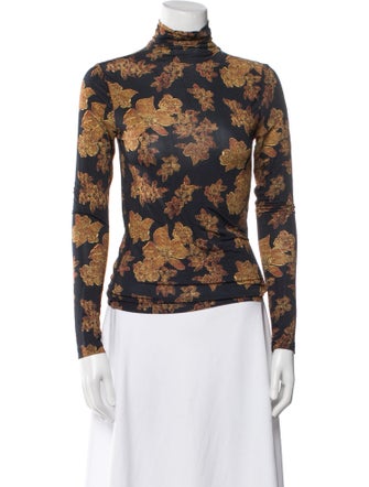 Ulla Johnson Floral Print Turtleneck Top