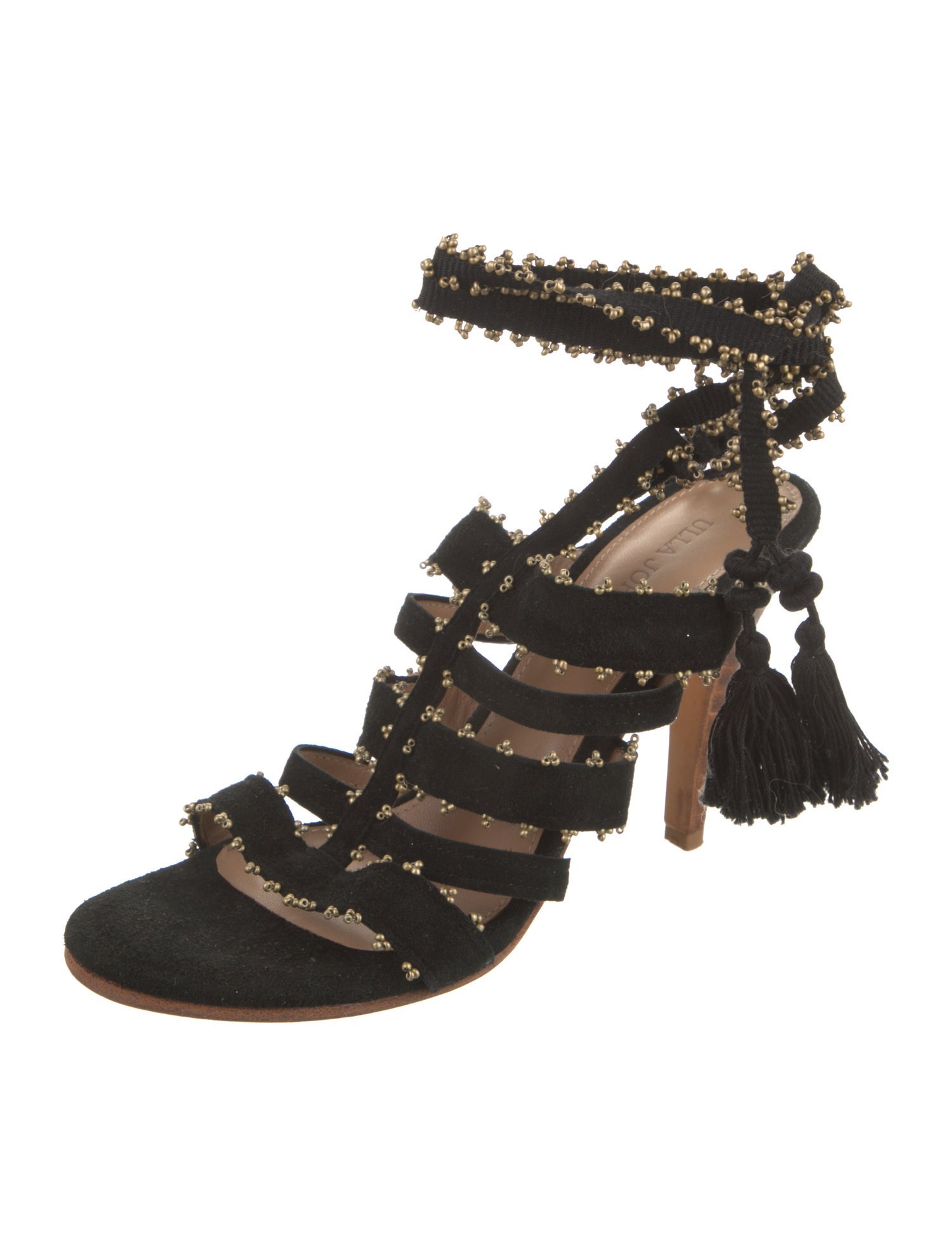 Ulla Johnson Suede Tassel Accents Gladiator Sandals