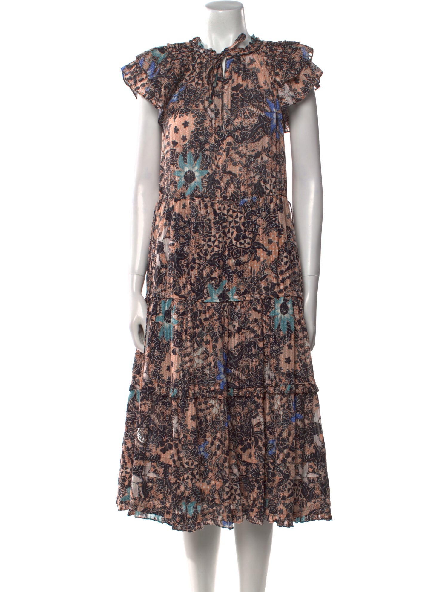 Ulla Johnson Floral Print Midi Length Dress