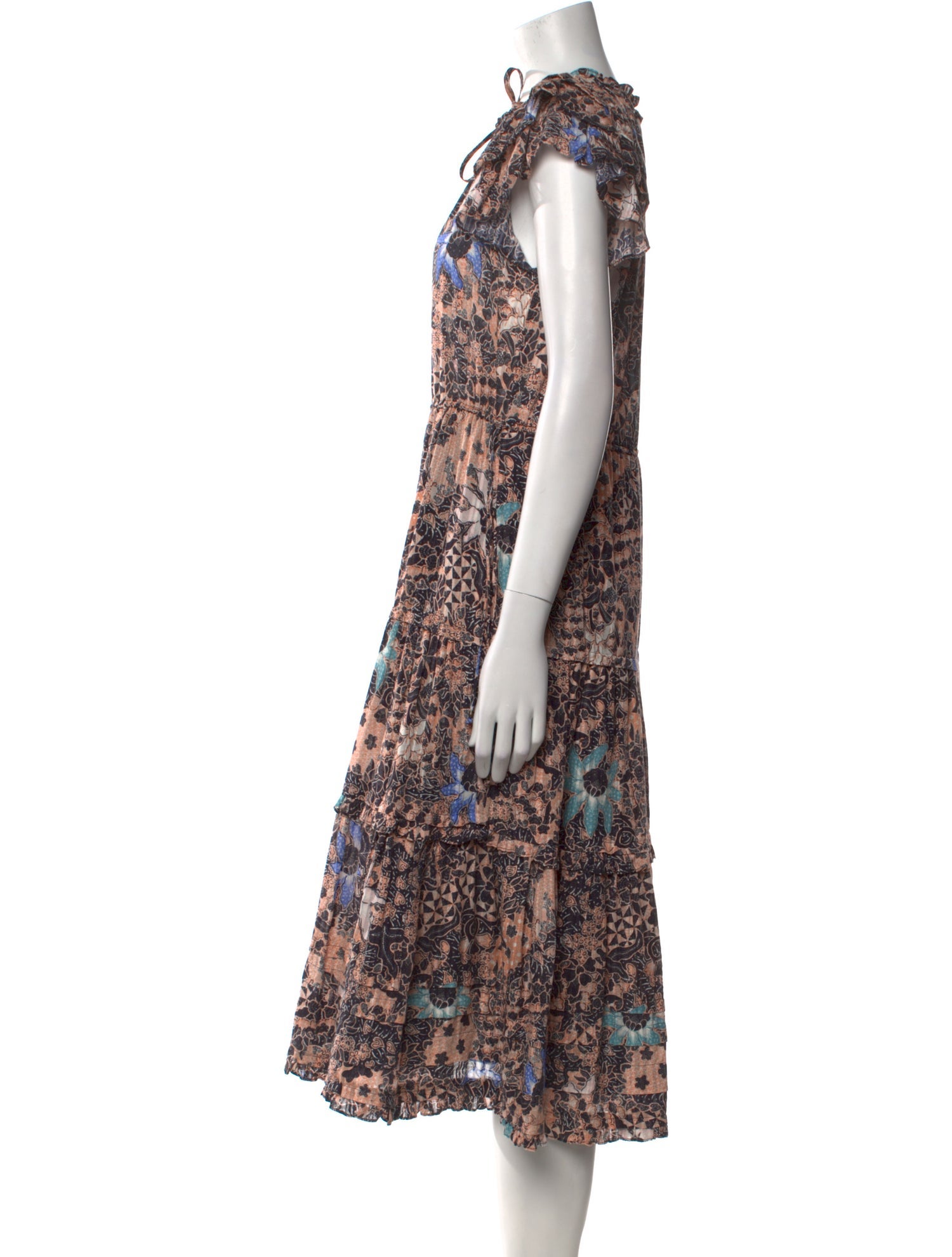 Ulla Johnson Floral Print Midi Length Dress