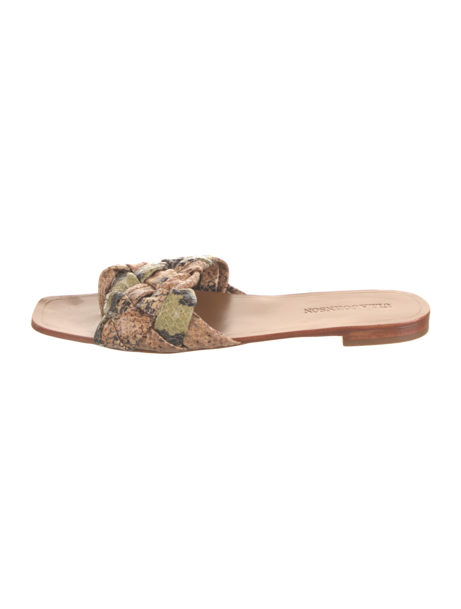 Ulla Johnson Leather Animal Print Slides