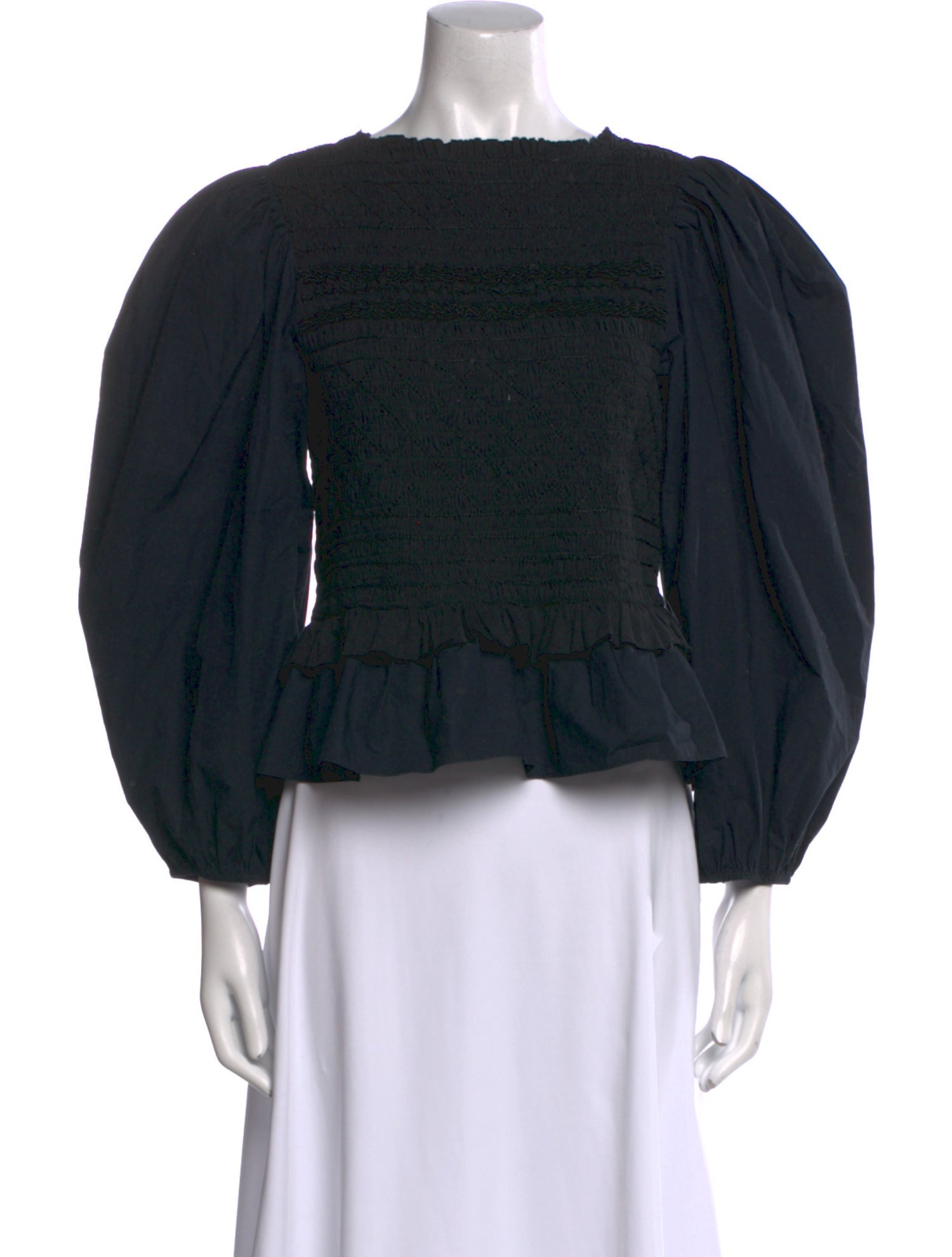 Ulla Johnson Bateau Neckline Three-Quarter Sleeve Crop Top