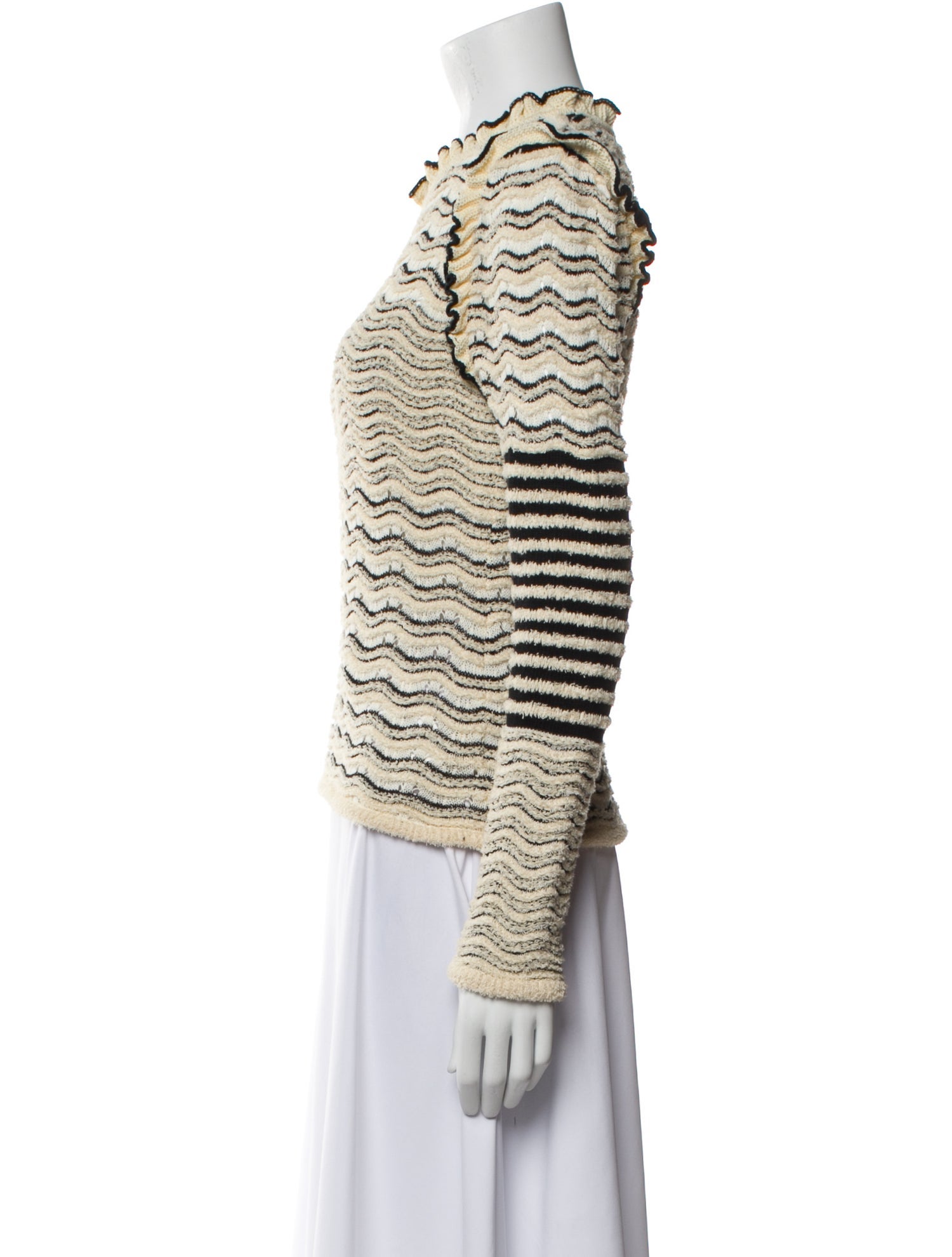 Ulla Johnson Striped Mock Neck Sweatshirt