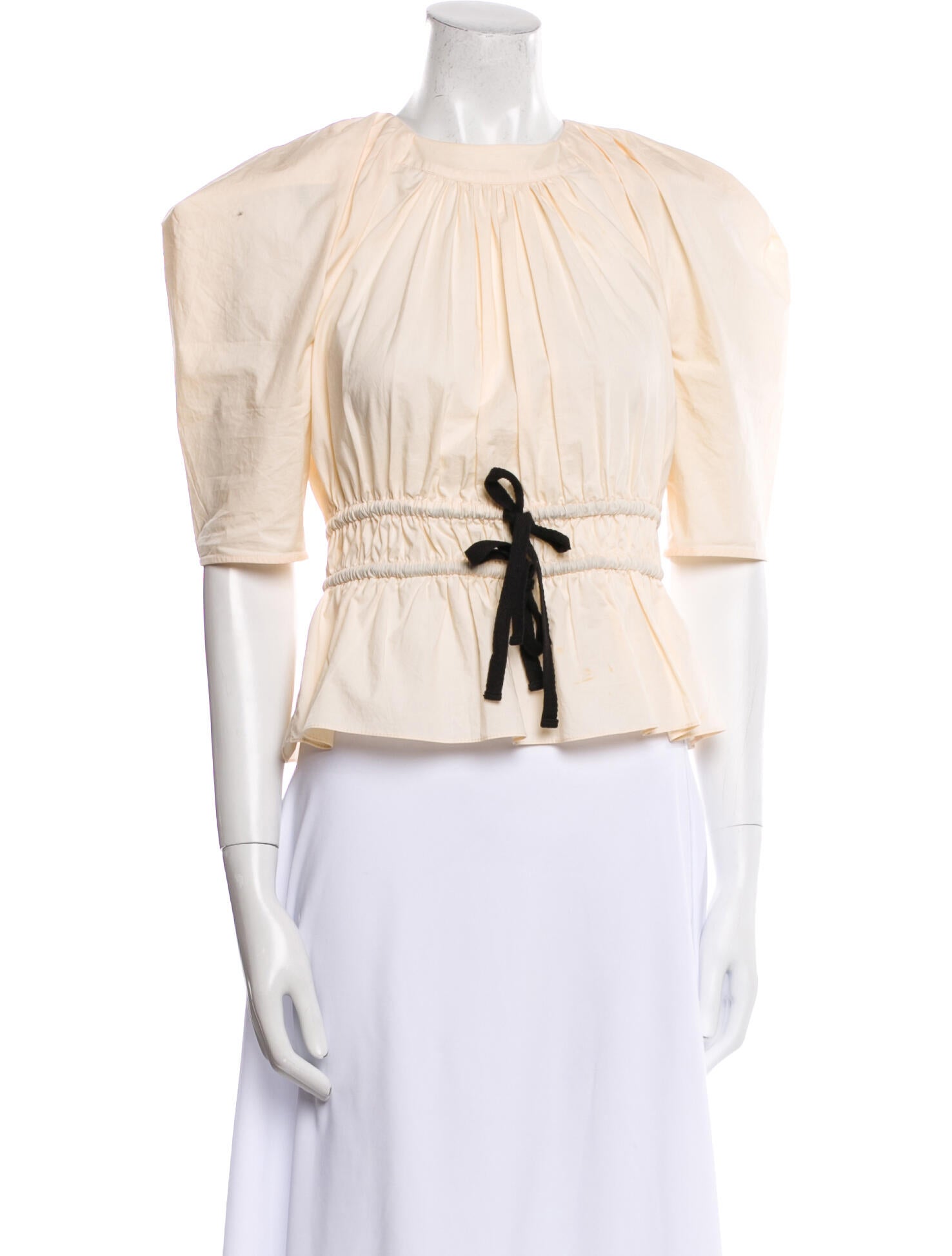 Ulla Johnson Crew Neck Short Sleeve Crop Top