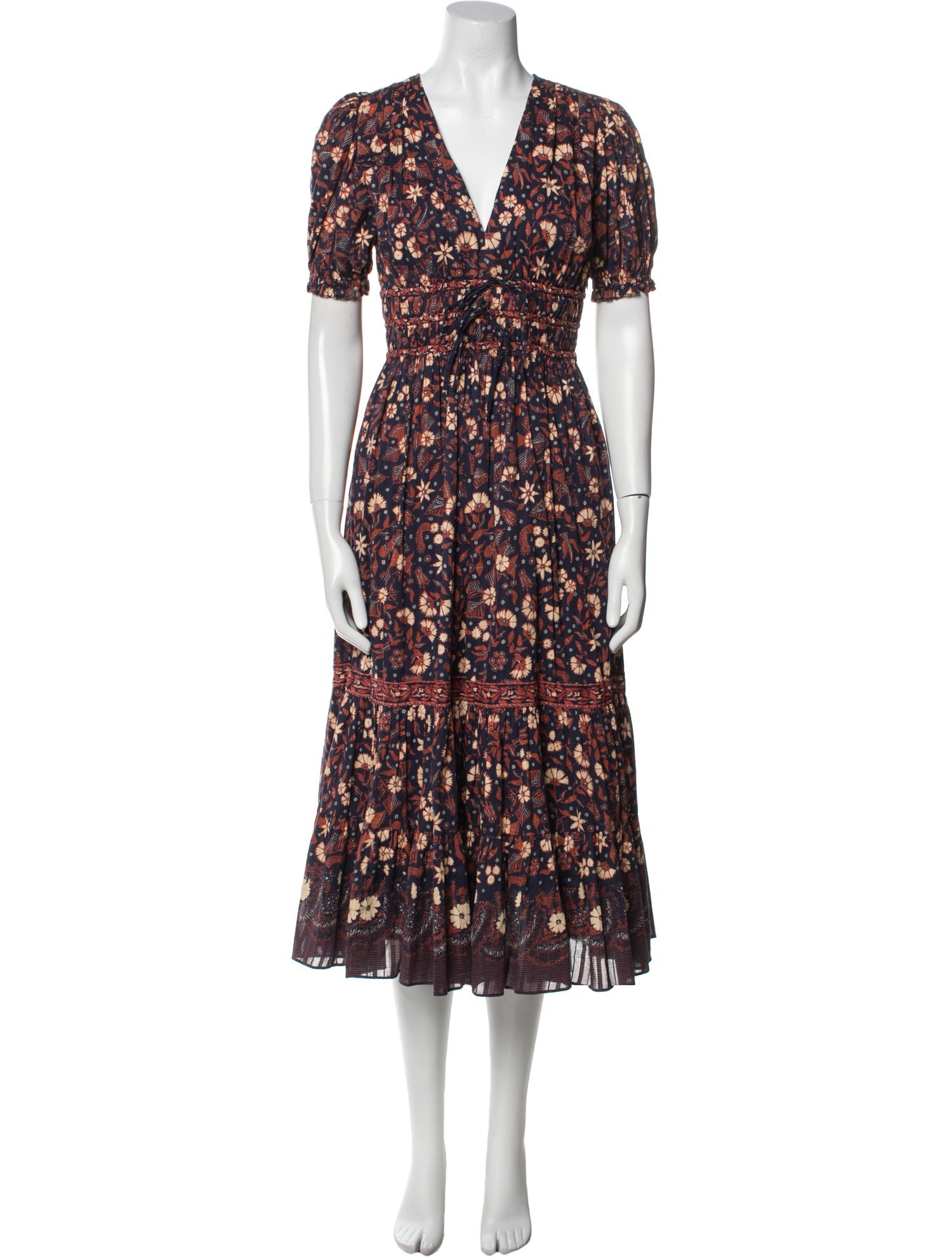 Ulla Johnson Floral Print Midi Length Dress