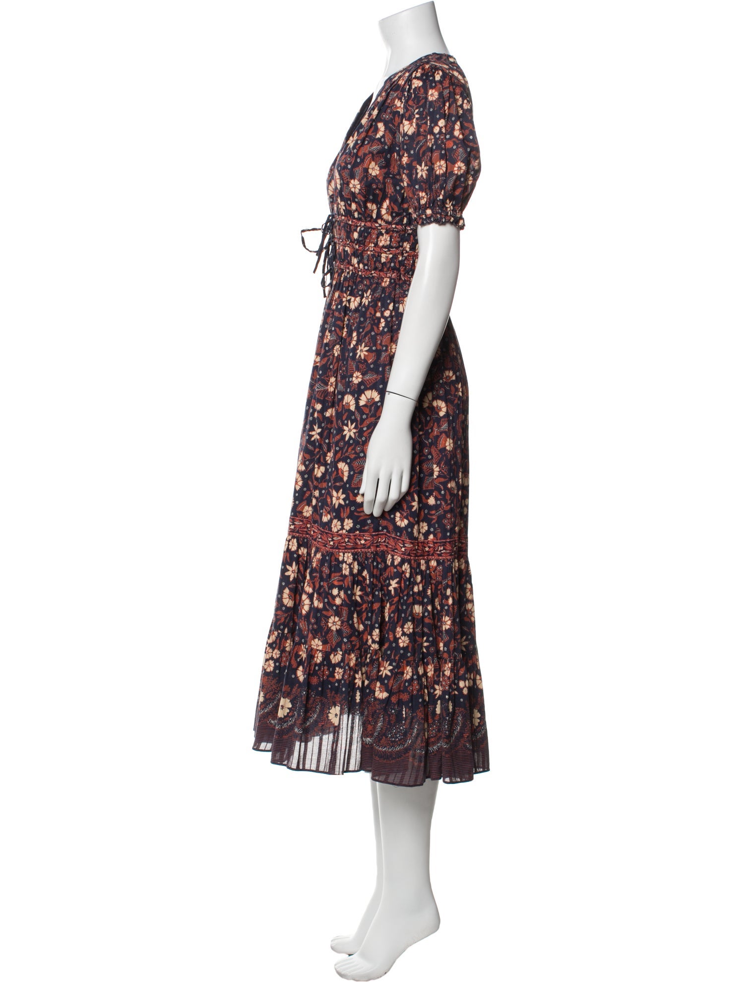 Ulla Johnson Floral Print Midi Length Dress