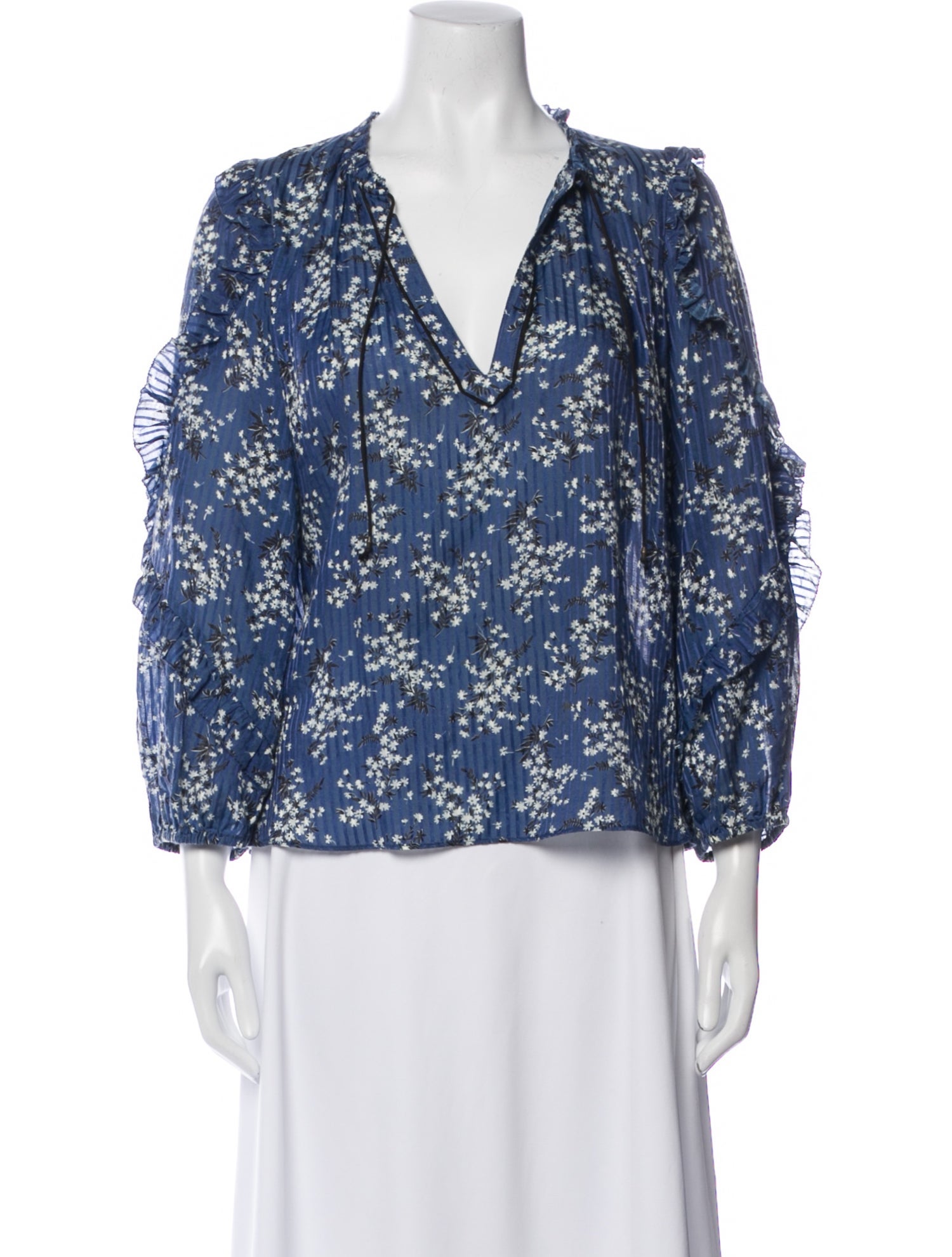 Ulla Johnson Floral Print V-Neck Blouse