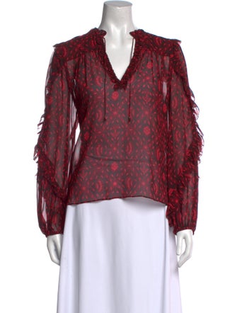 Ulla Johnson Silk Animal Print Blouse