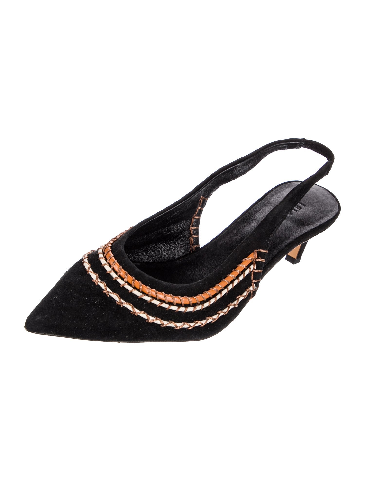 Ulla Johnson Suede Patterned Slingback Pumps