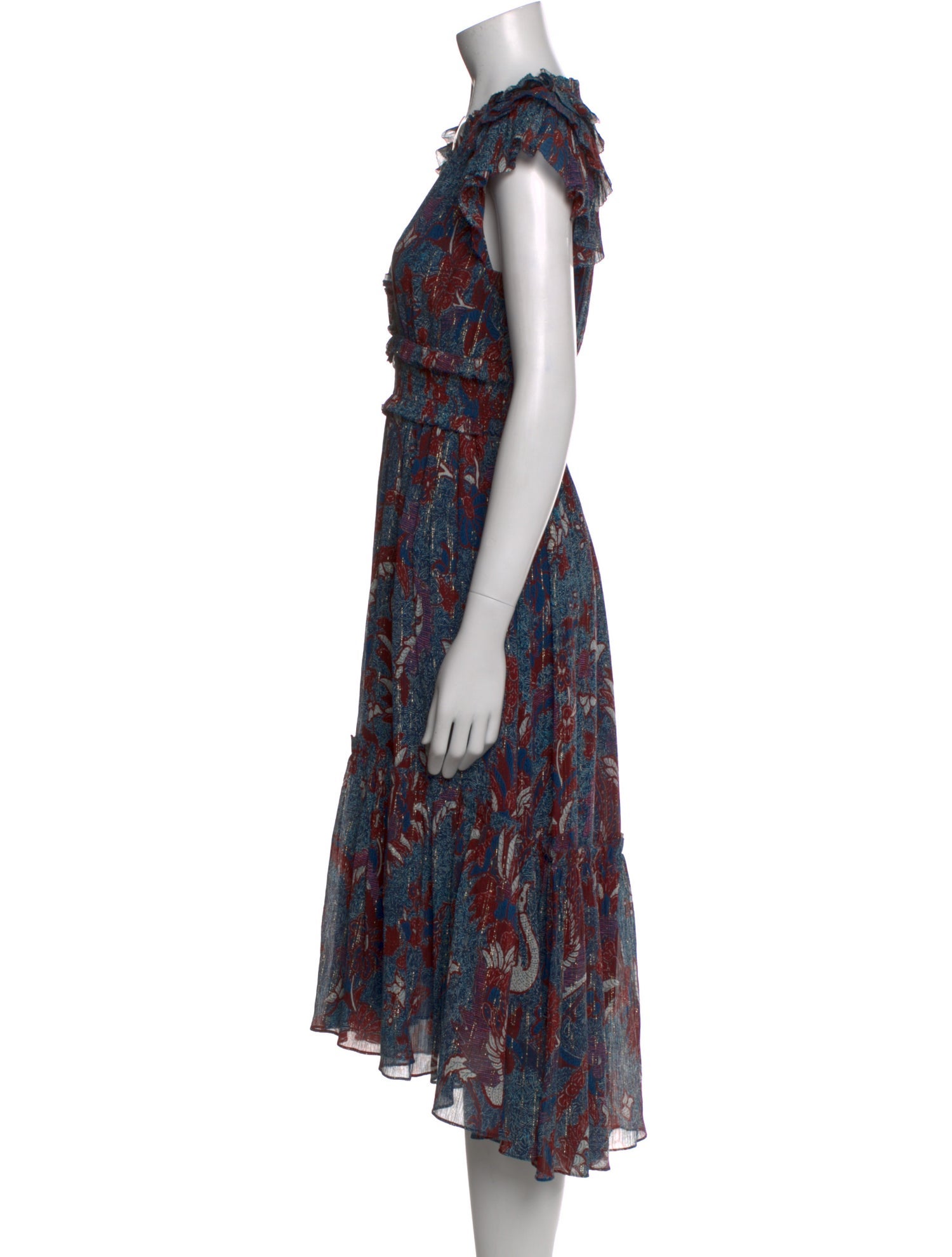 Ulla Johnson Floral Print Midi Length Dress