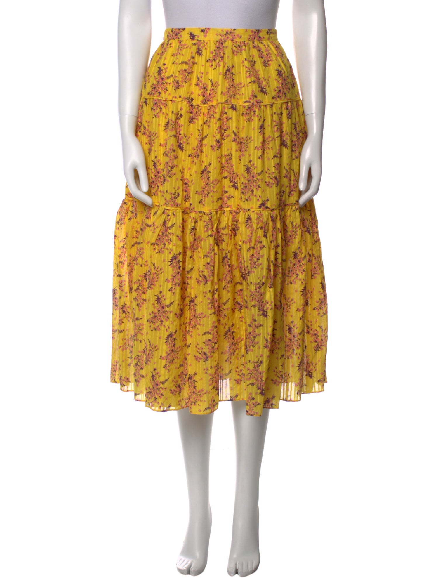 Ulla Johnson Floral Print Midi Length Skirt