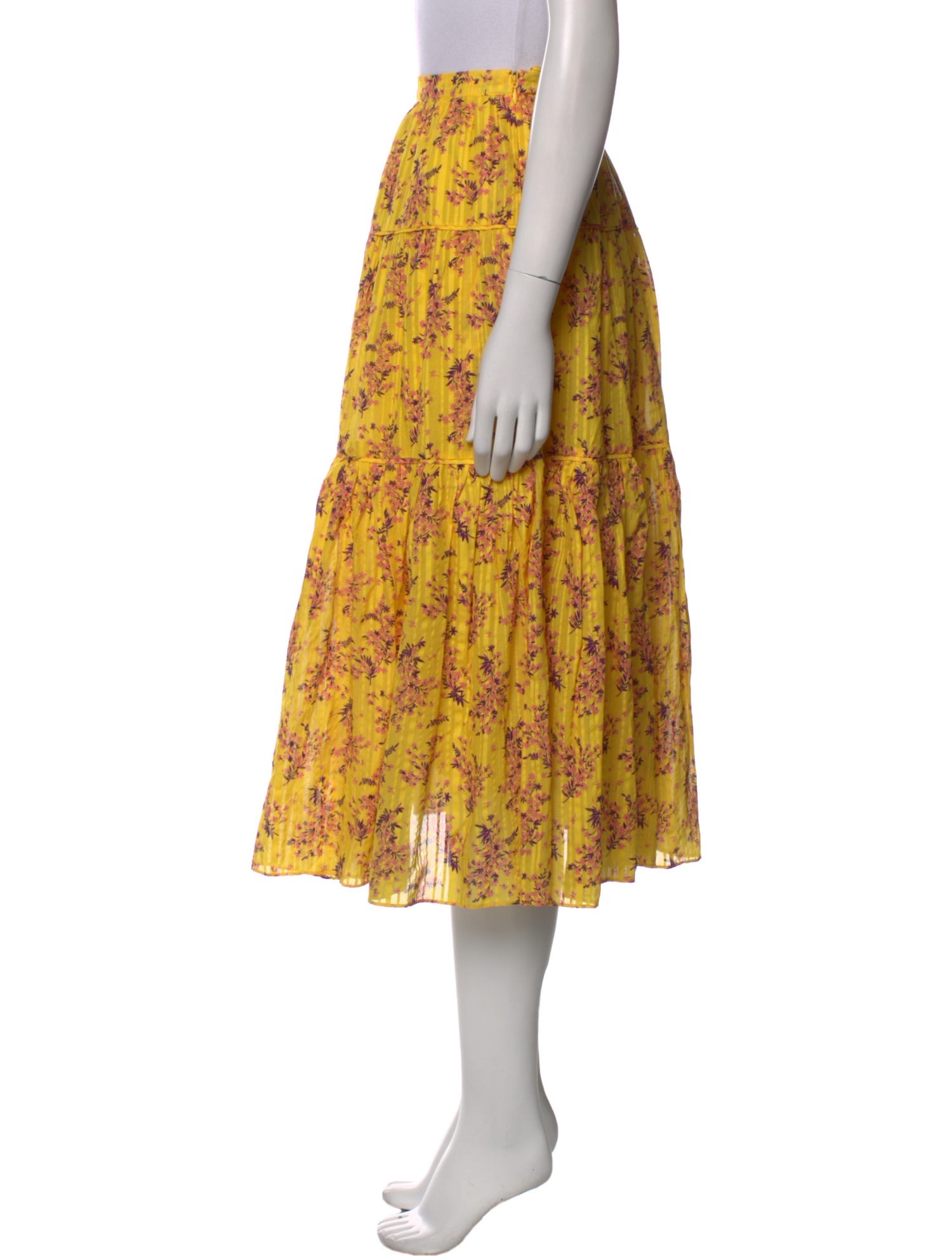 Ulla Johnson Floral Print Midi Length Skirt