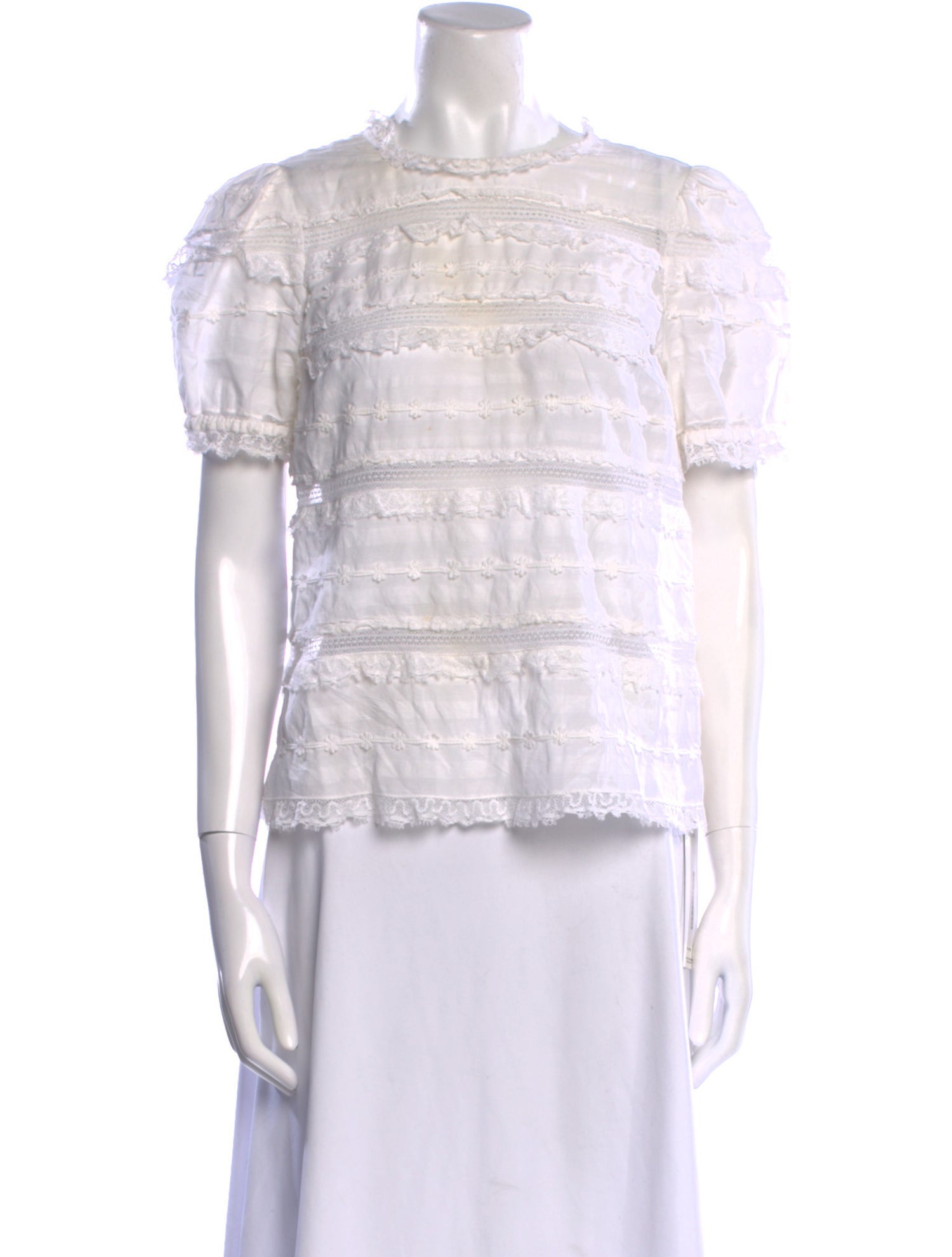 Ulla Johnson Mock Neck Short Sleeve Blouse