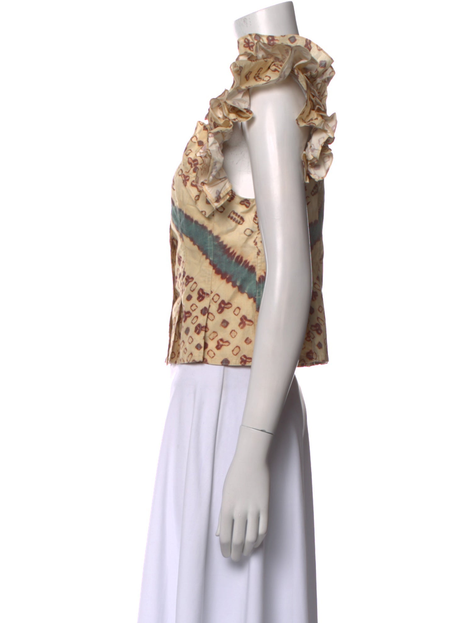 Ulla Johnson Floral Print V-Neck Crop Top