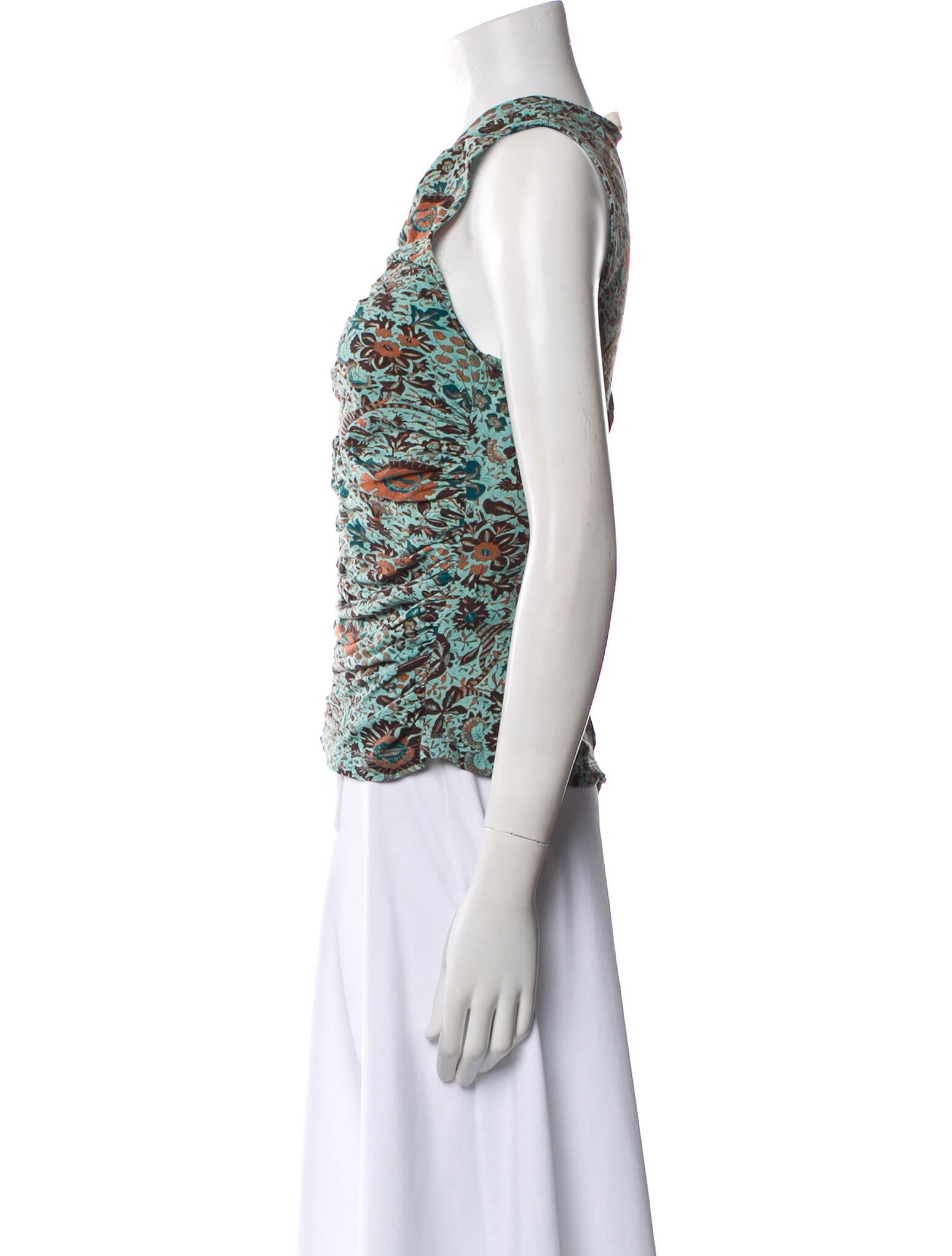 Ulla Johnson Printed V-Neck Top