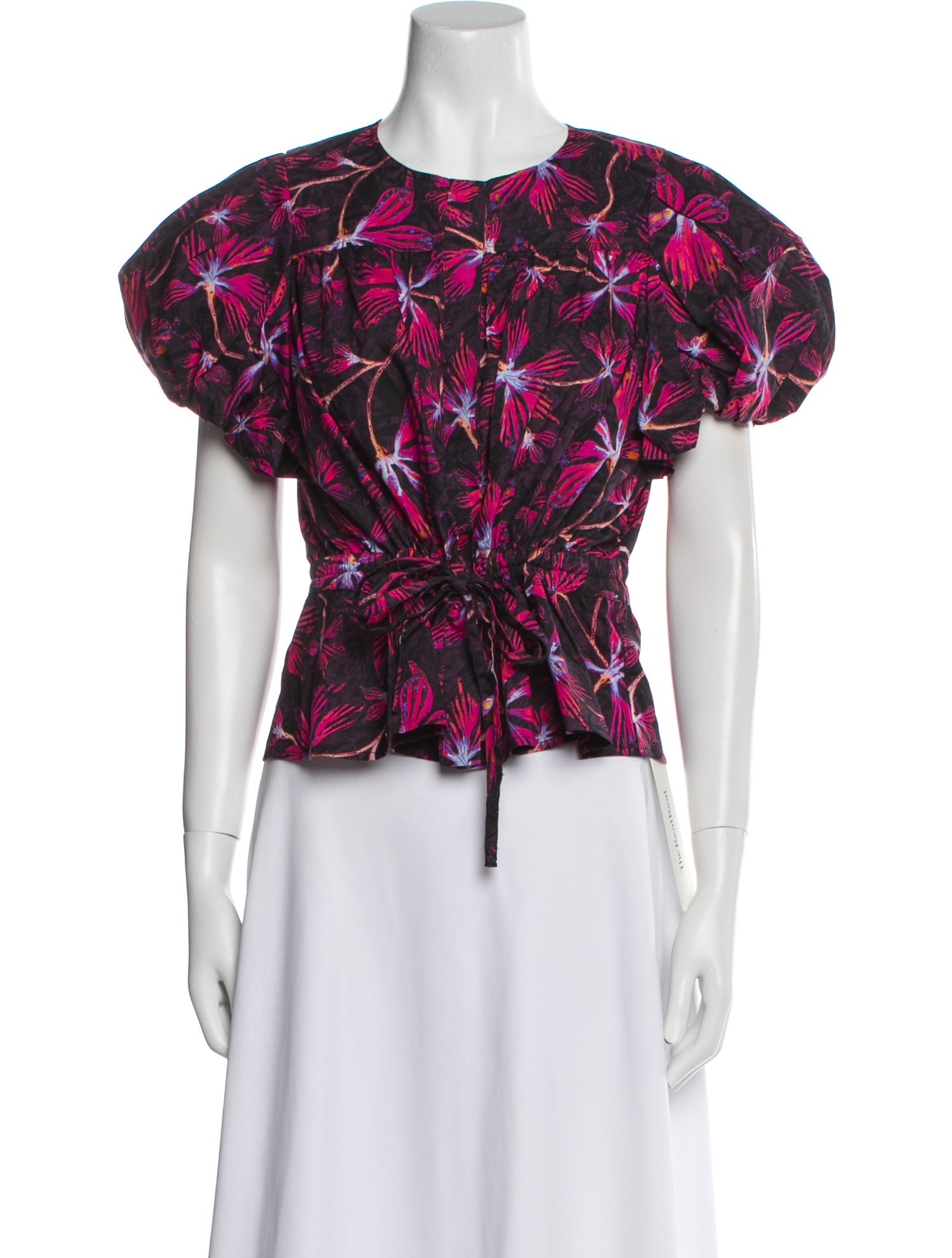 Ulla Johnson Floral Print Crew Neck Crop Top w/ Tags