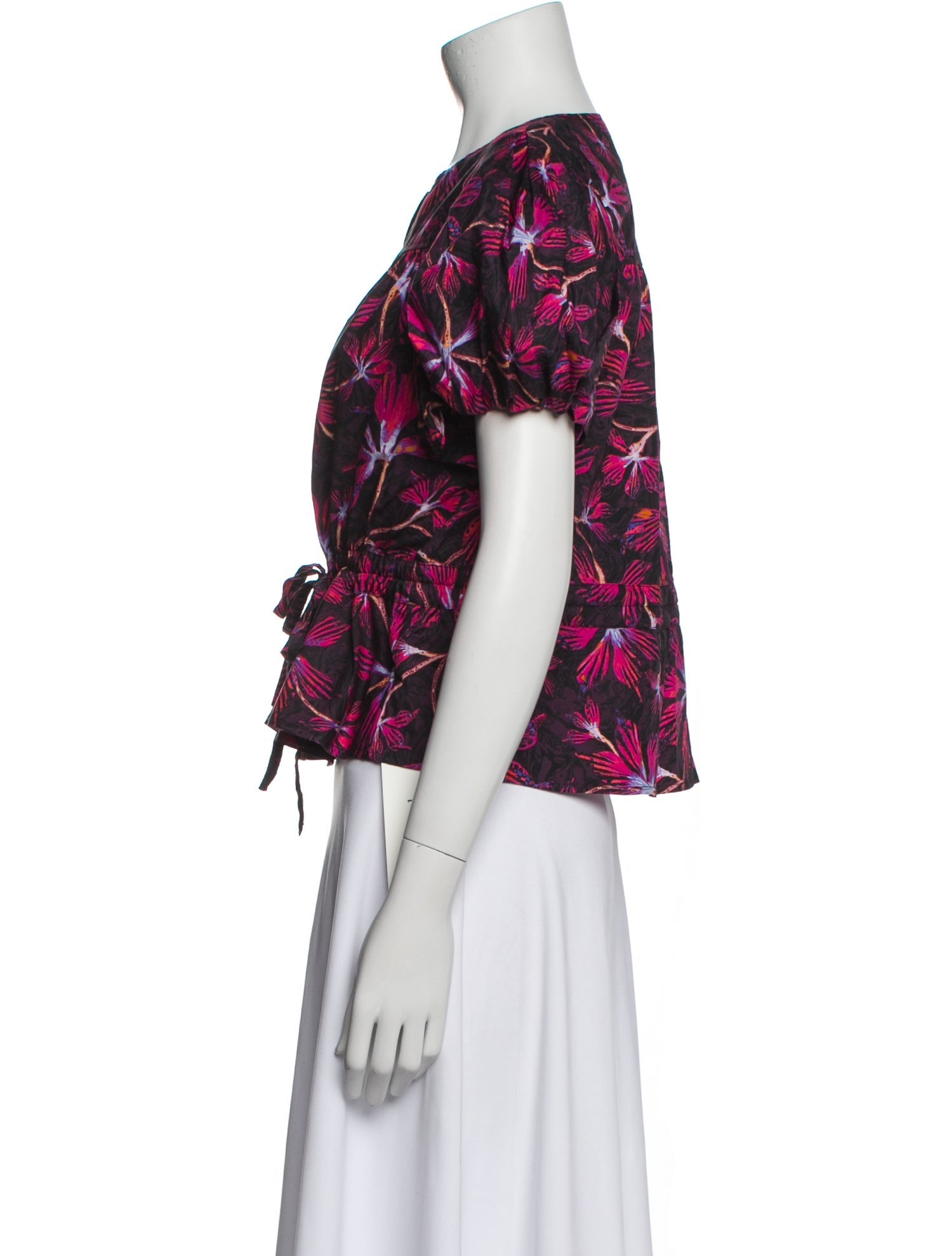Ulla Johnson Floral Print Crew Neck Crop Top w/ Tags