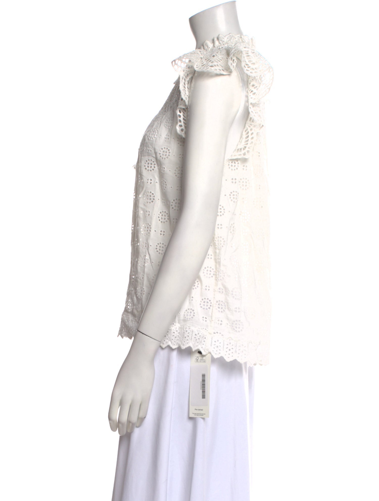 Ulla Johnson Lace Pattern Mock Neck Top