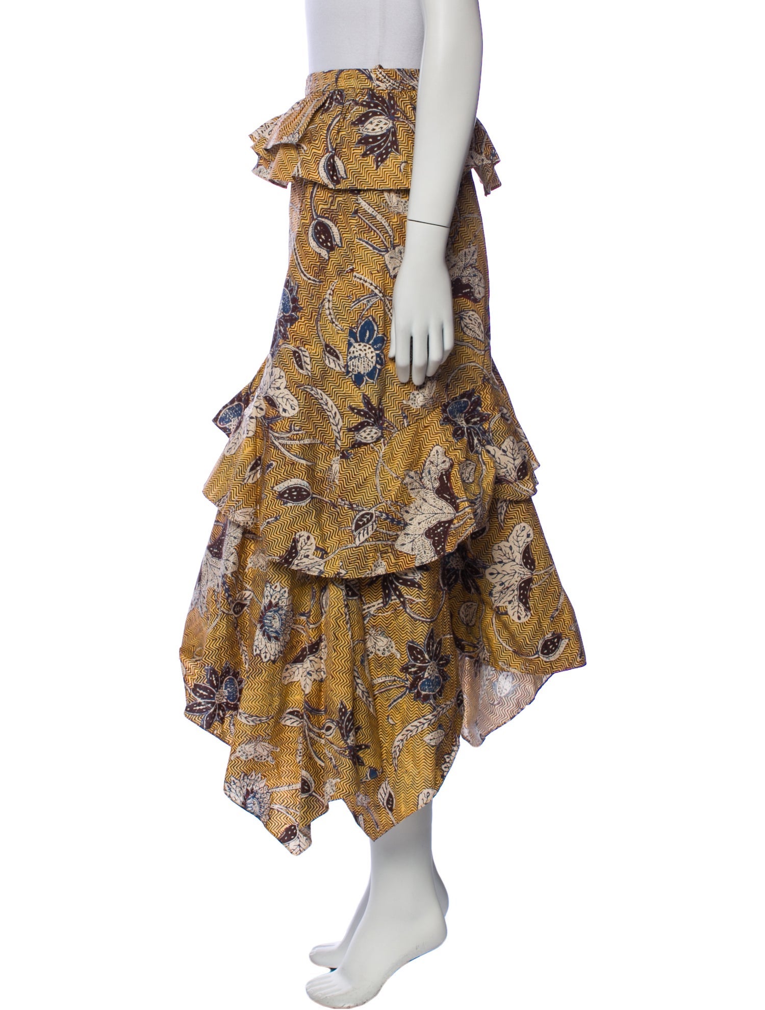 Ulla Johnson Floral Print Midi Length Skirt