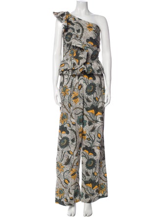 Ulla Johnson Printed One-Shoulder Jumpsuit