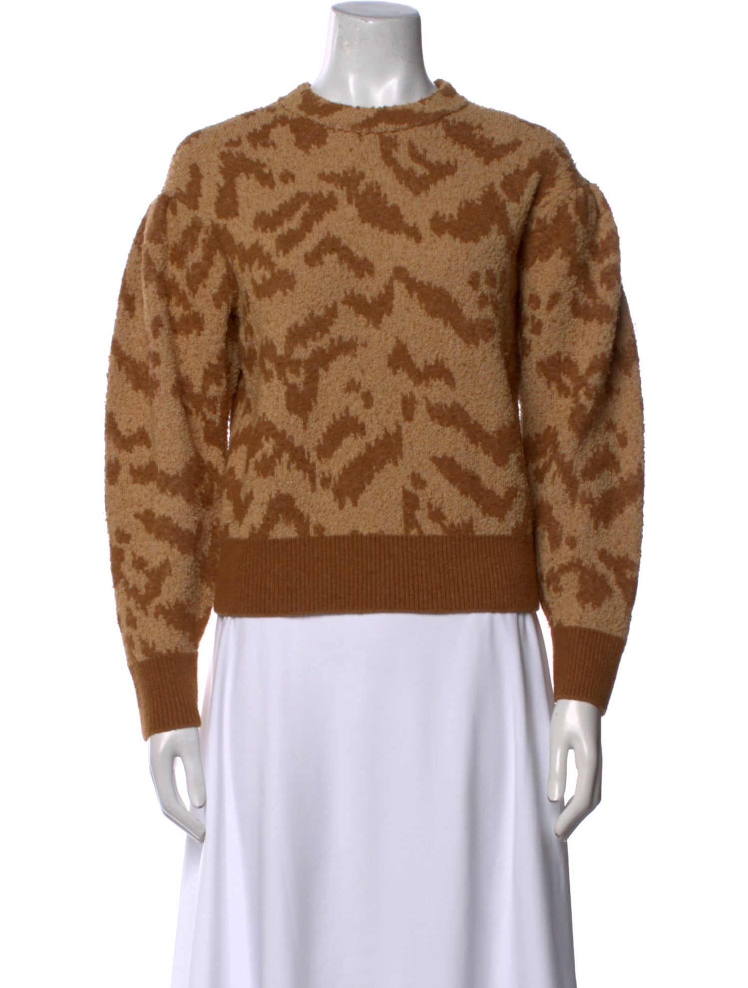 Ulla Johnson Animal Print Crew Neck Sweater