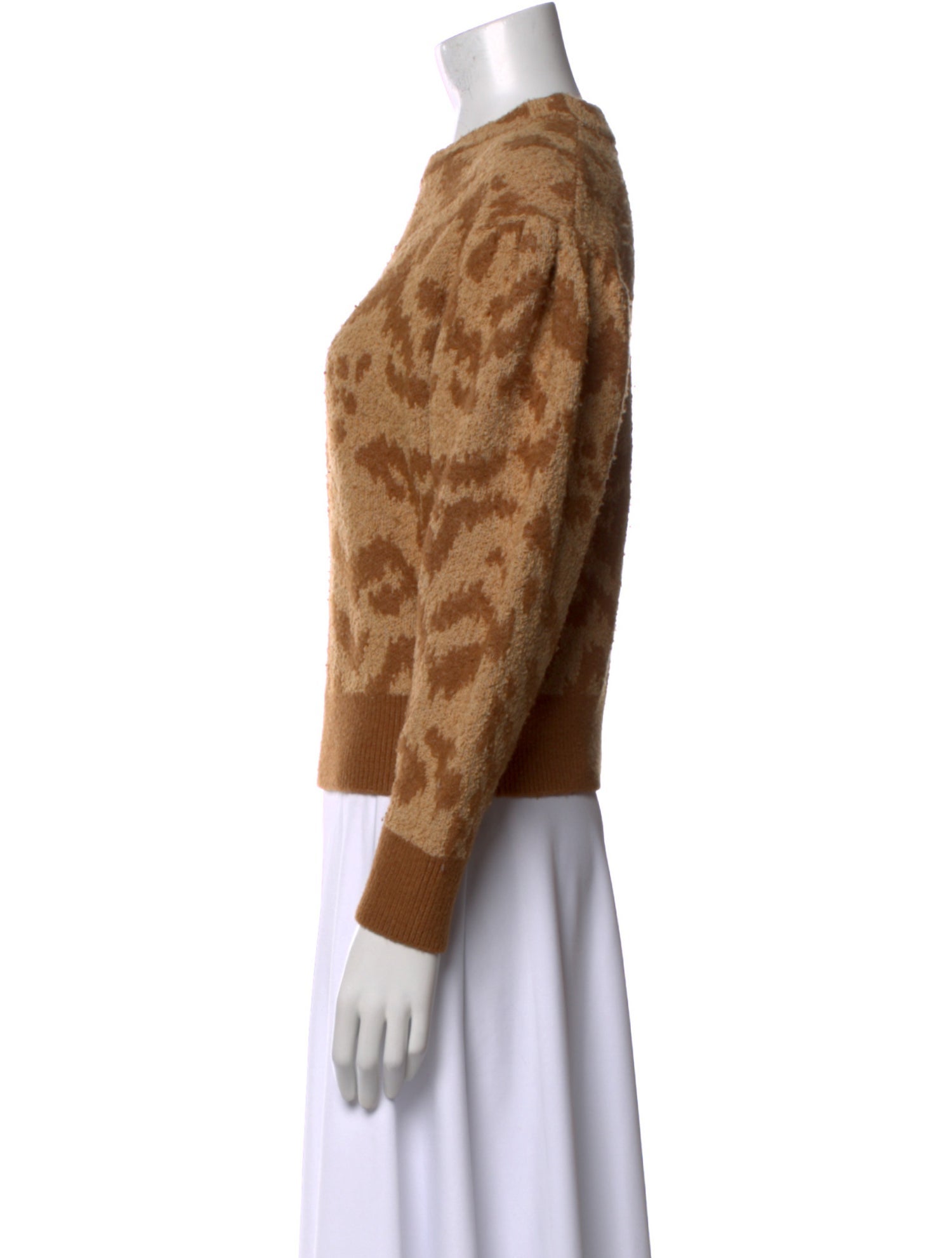Ulla Johnson Animal Print Crew Neck Sweater