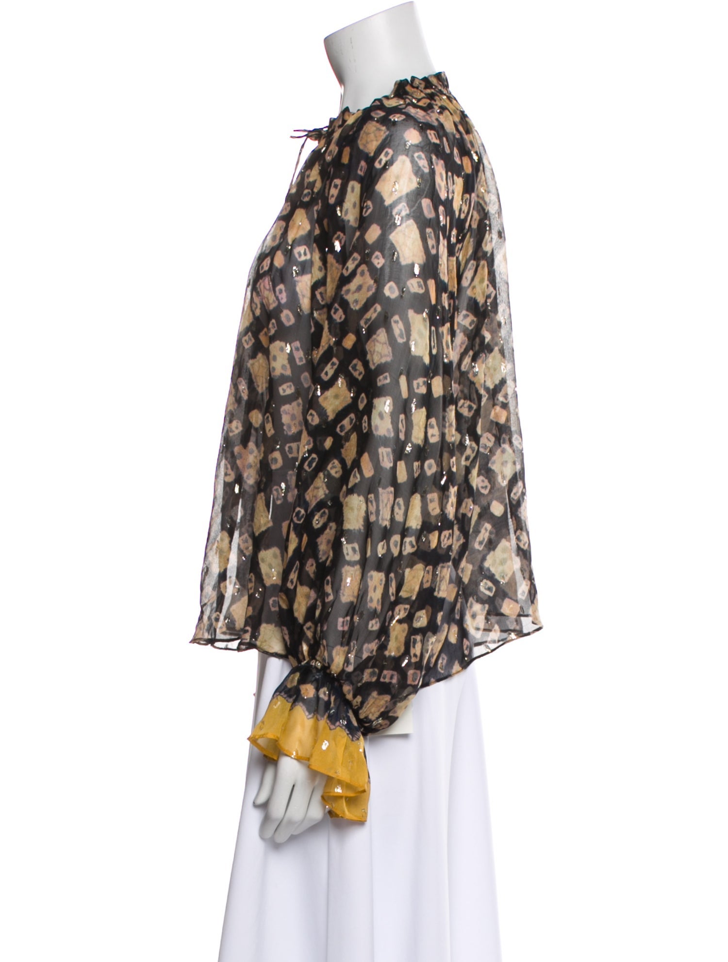 Ulla Johnson Printed Mock Neck Blouse