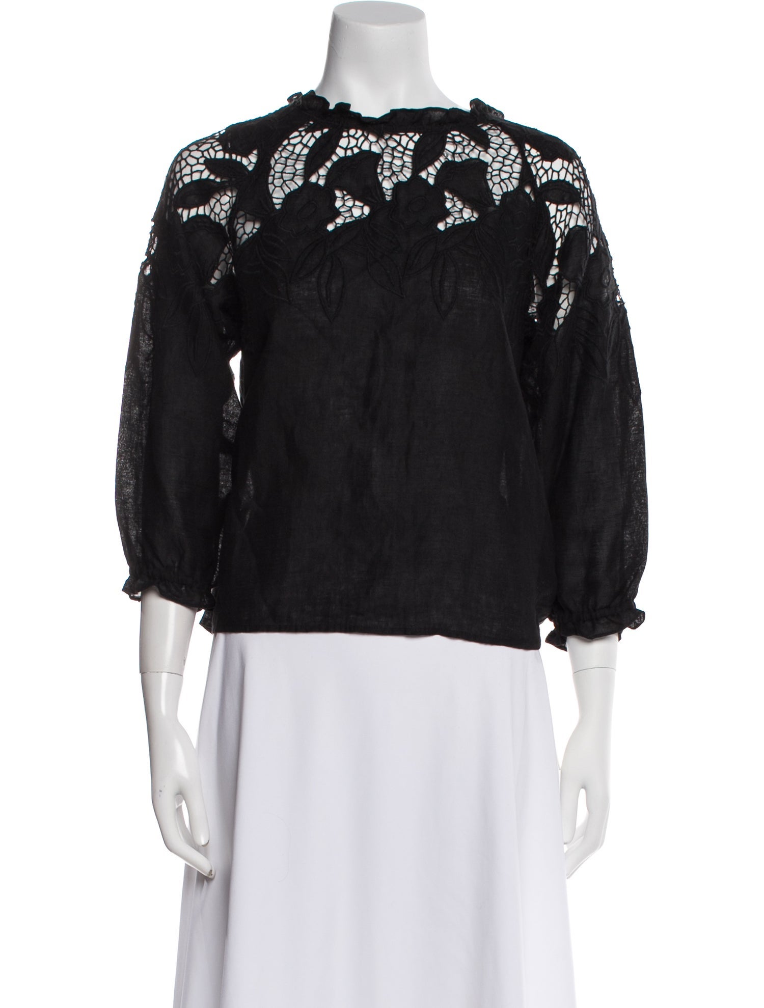 Ulla Johnson Linen Crew Neck Blouse